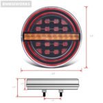 2pcs 5.3"Amber Round LED Trailer Light w/ Brake Light DRL Flow Amber Turn Signal - Image 6