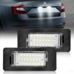 2pcs Auto White CANbus Car LED Number License Plate SKODA Octavia 3 5E A7 Rapid