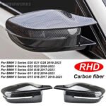 2x RHD Carbon Fiber Look Mirror Cover Caps BMW G20 G21 G30 G22 G23 G11 G12 G15 - Image 5