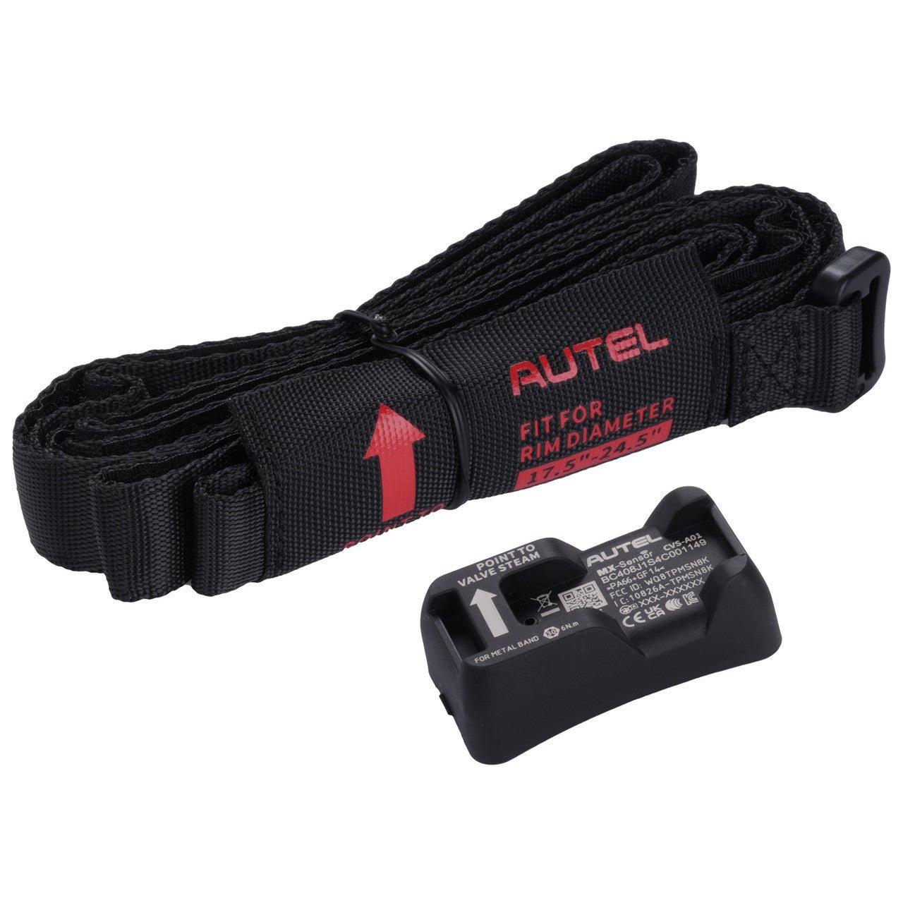 300210_1_3QR__09925 Autel CVS-A01 Programmable Commercial Vehicle TPMS Sensor with Fabric Band for 17.5-24.5 Inch Rims 433MHz - 300210 - Image 1