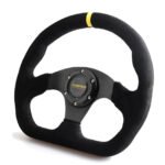 330mm 13Inch Racing Drift Flat Steering Wheel Suede Leather Black Stitching