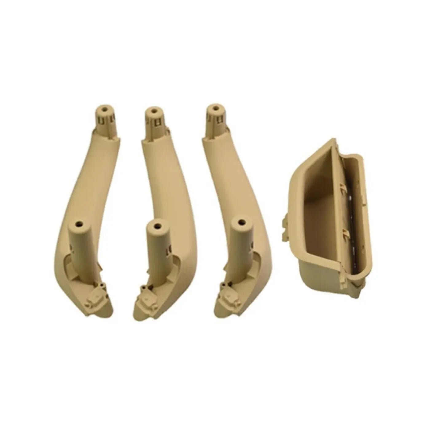4pcs-inner-door-pull-handle-leather-cover-assembly-for-bmw-x3-4-f25-26-beige-lhd-586 4PCS Inner Door Pull Handle Leather Cover Assembly For BMW X3/4 F25/26 Beige LHD - Image 1
