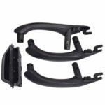 4PCS Inner Door Pull Handle Leather Cover Assembly For BMW X3/4 F25/26 Black LHD