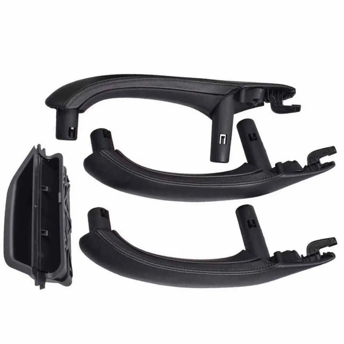4pcs-inner-door-pull-handle-leather-cover-assembly-for-bmw-x3-4-f25-26-black-lhd-311 4PCS Inner Door Pull Handle Leather Cover Assembly For BMW X3/4 F25/26 Black LHD - Image 1