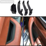 4PCS Inner Door Pull Handle Leather Cover Assembly For BMW X3/4 F25/26 Black LHD - Image 4