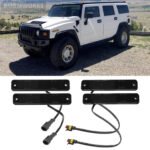 4pcs Smoked LED Side Marker Light Front Rear Set Amber Red HUMMER H2 2003-2009 - Image 2