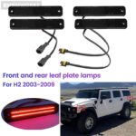 4pcs Smoked LED Side Marker Light Front Rear Set Amber Red HUMMER H2 2003-2009 - Image 4