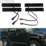 4pcs Smoked LED Side Marker Light Front Rear Set Amber Red HUMMER H2 2003-2009 - Image 3