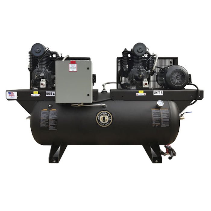 5-7.5hp-duplex-platinum Industrial Gold DCI523E120H-P Platinum Duplex Reciprocating Compressor - Image 1