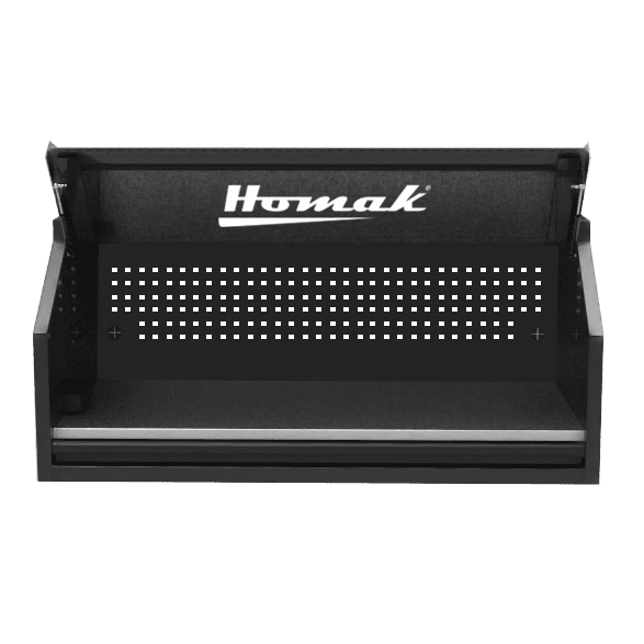 54in-Canopy-Black-Open-copy Homak | 54" RS Pro Top Hutch - Image 1