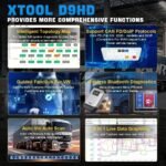 XTOOL D9HD Heavy Duty Truck Scanner Full System Diagnostic Tool - Image 7