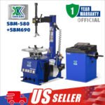 XK 580 690 Tire Changer Wheel Balancer Machine Combo Tire Repair Tools 2.0 HP