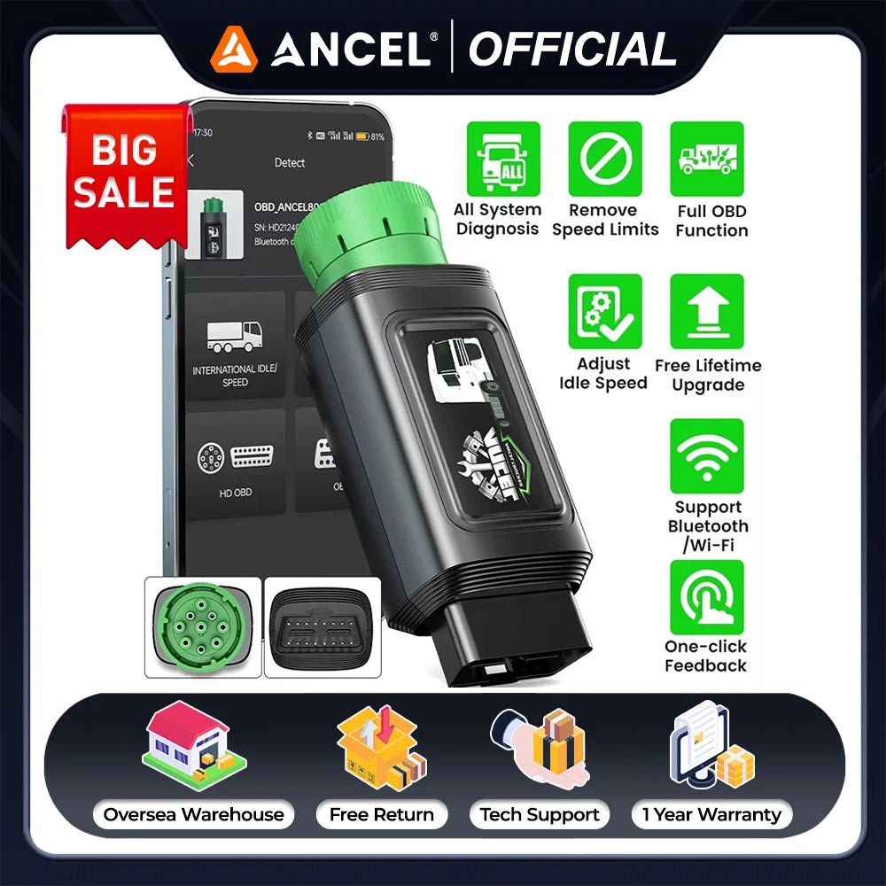 ANCEL HD210 Heavy Duty Truck Scanner for Volvo Speed Limit & Idle Reset Tool - Image 10