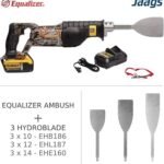 ATV2012-3 Equalizer Ambush Cordless Urethane Cut-Out Tool Kit – 20V Li-Ion, 3 HydroBlades (10”, 12”, 14”), Windshield Glass Removal Tool with Battery, Charger & Case – Made in USA