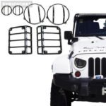 6pcs Black Light Guard Rear Tail Lamp Covers Kit Jeep Wrangler JK 2007-2017 - Image 2