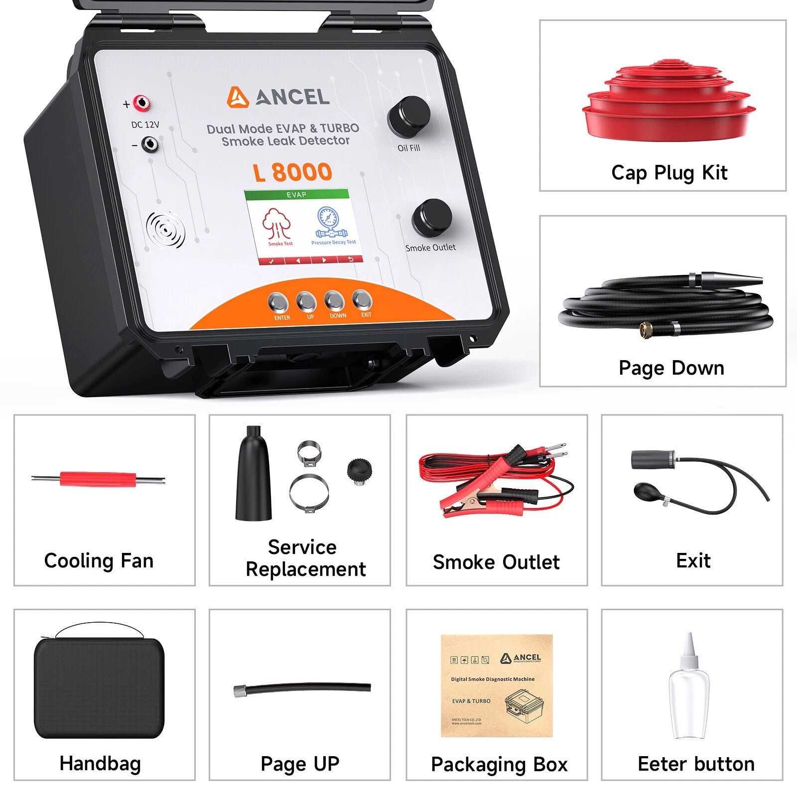 ANCEL L8000 EVAP Turbo Smoke Machine Dual Mode Leak Tester Diagnostic Tool - Image 2