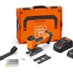 FEIN 71360562090 18V F-IRON Jig 26 AS Cordless Jigsaw Kit with 2 Batteries for Metal and Wood Cutting Professional Power Tool with Charger and Blades
