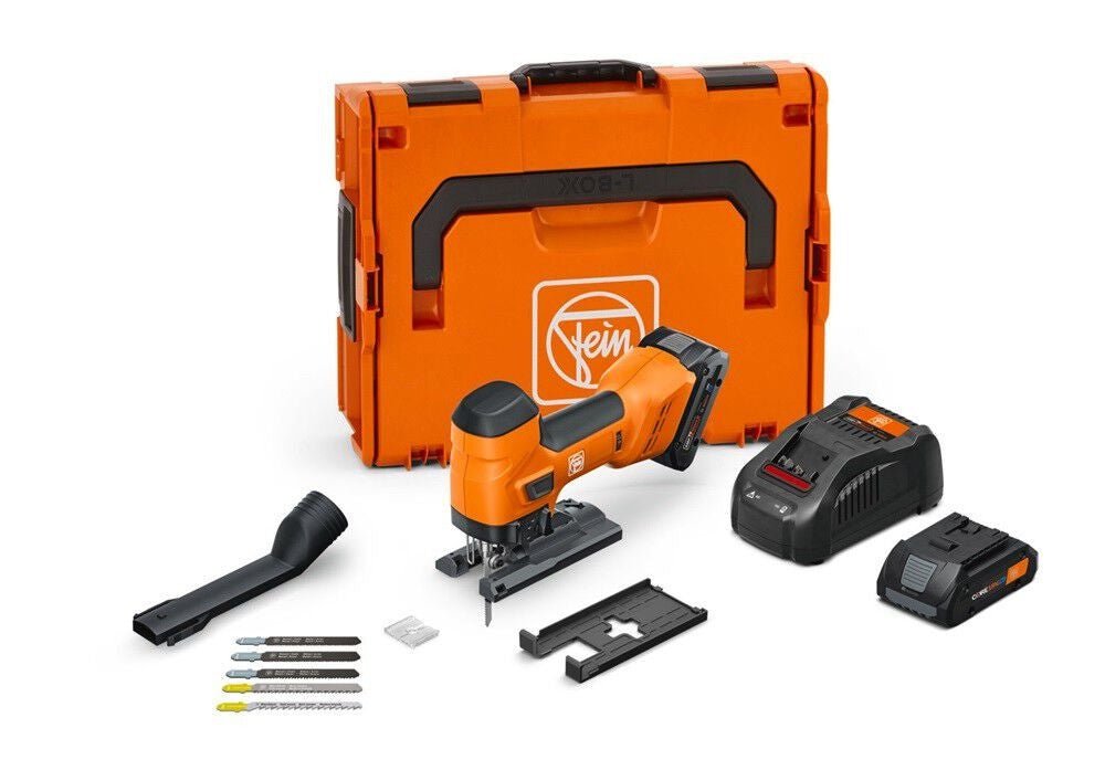 71360562090-1-convertido-a-1000x707__32905 FEIN 71360562090 18V F-IRON Jig 26 AS Cordless Jigsaw Kit with 2 Batteries for Metal and Wood Cutting Professional Power Tool with Charger and Blades - Image 1