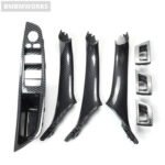 7Pcs BMW 5 F10 F11 F18 LHD Carbon Fiber Full Interior Door Handle Trim Set - Image 2