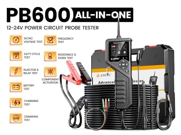 ANCEL PB600 12V 24V Car Circuit Power Probe Tester Relay Injector Battery Tool - Image 16