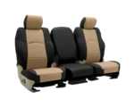 Custom Fit Premium Leatherette Seat Cover - Cashmere with Black