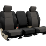 Custom Fit Premium Leatherette Seat Cover - Gray with Black