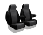 Custom Fit Premium Leatherette Seat Cover - Gray with Black - Image 2