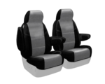 Custom Fit Premium Leatherette Seat Cover - Medium Gray with Black - Image 2