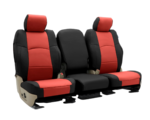 Custom Fit Premium Leatherette Seat Cover - Red with Black