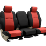 Custom Fit Premium Leatherette Seat Cover - Red with Black