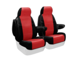 Custom Fit Premium Leatherette Seat Cover - Red with Black - Image 2
