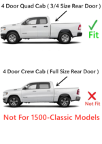 Driver Left Side Rear Door Window Door Glass Compatible with Ram Pickup 1500 4 Door Quad Cab 2019-2024 Models (Not For 1500Classic) - Image 3