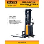EKKO EA15B Semi-Electric Straddle Stacker 3300lbs. Cap., 119.4" Height - Image 3