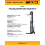 EKKO EA15C Semi-Electric Fork-Over Stacker 3300lbs. Cap., 119.3" Height - Image 4
