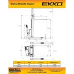 EKKO EB12E-138 Full Powered Straddle Stacker 2640 lb Cap., 138" Height - Image 6