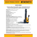 EKKO EB12E-138 Full Powered Straddle Stacker 2640 lb Cap., 138" Height - Image 5