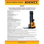EKKO EB12EA Full Powered Straddle Stacker 3000 lb Cap., 145.67" Height - Image 4