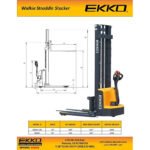 EKKO EB13E Full Powered Straddle Stacker 2800 lb Cap., 119" Height - Image 5