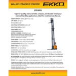 EKKO EB16EA Full Powered Straddle Stacker 4400 lb Cap., 216" Height - Image 6