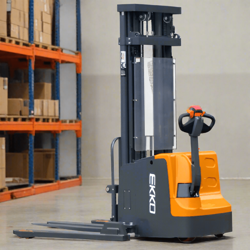 EKKO-EB20E-Straddle-Stacker EKKO EB20E Full Powered Straddle Stacker 4400 lb Cap., 177" Height - Image 1
