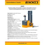 EKKO EK07S Counterbalance Walkie Stacker 1550lbs. Cap., 118" Height - Image 4