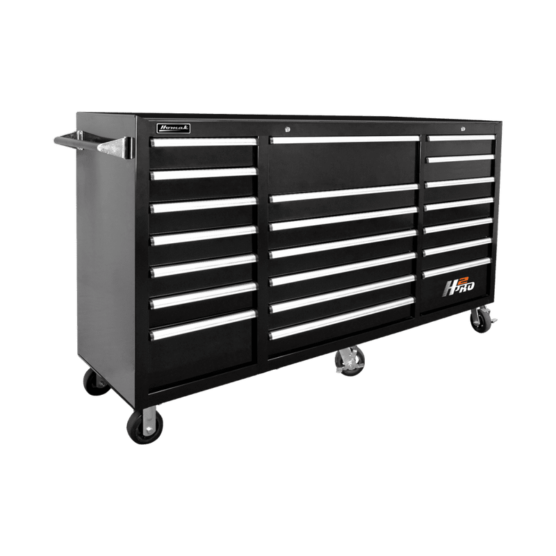 H2Pro_72_RollerCabinet_Black-1 Homak | 72” H2Pro Series 21 Drawer Roller Cabinet - Image 1
