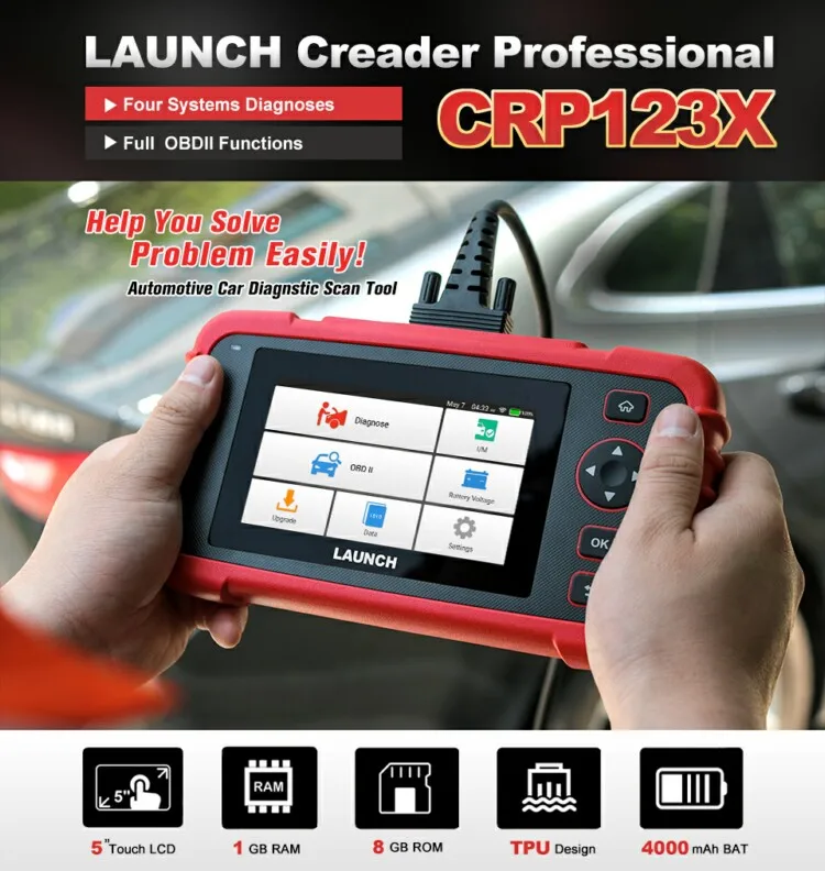 LAUNCH CRP123X OBD2 car scanner diagnostic tool Automotive Code Reader for Engine Transmission ABS SRS Diagnostics