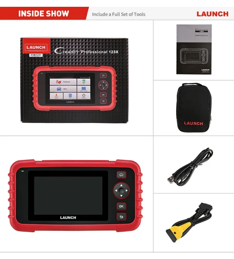 LAUNCH CRP123X OBD2 car scanner diagnostic tool Automotive Code Reader for Engine Transmission ABS SRS Diagnostics
