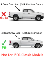 Passenger Right Side Rear Door Window Door Glass Compatible with Ram 1500 Pickup 4 Door Crew Cab 2019-2024 Models (Not For 1500Classic) - Image 3