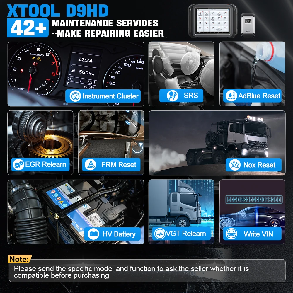 XTOOL D9HD Bi-Directional Control Active Test