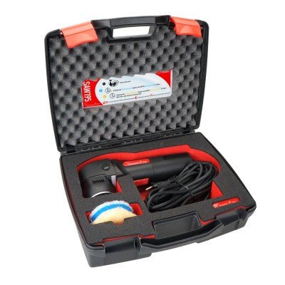 SAW195-suitcase-open-2-400x400-1_1 Scratch Away SAW195 Surface Restoration Polisher Kit with Blue & Yellow Polishing Pads 120V for PVC, Powder Coating, Acrylic & Gelcoat Restoration | SKU: PPD-431951 - Image 1