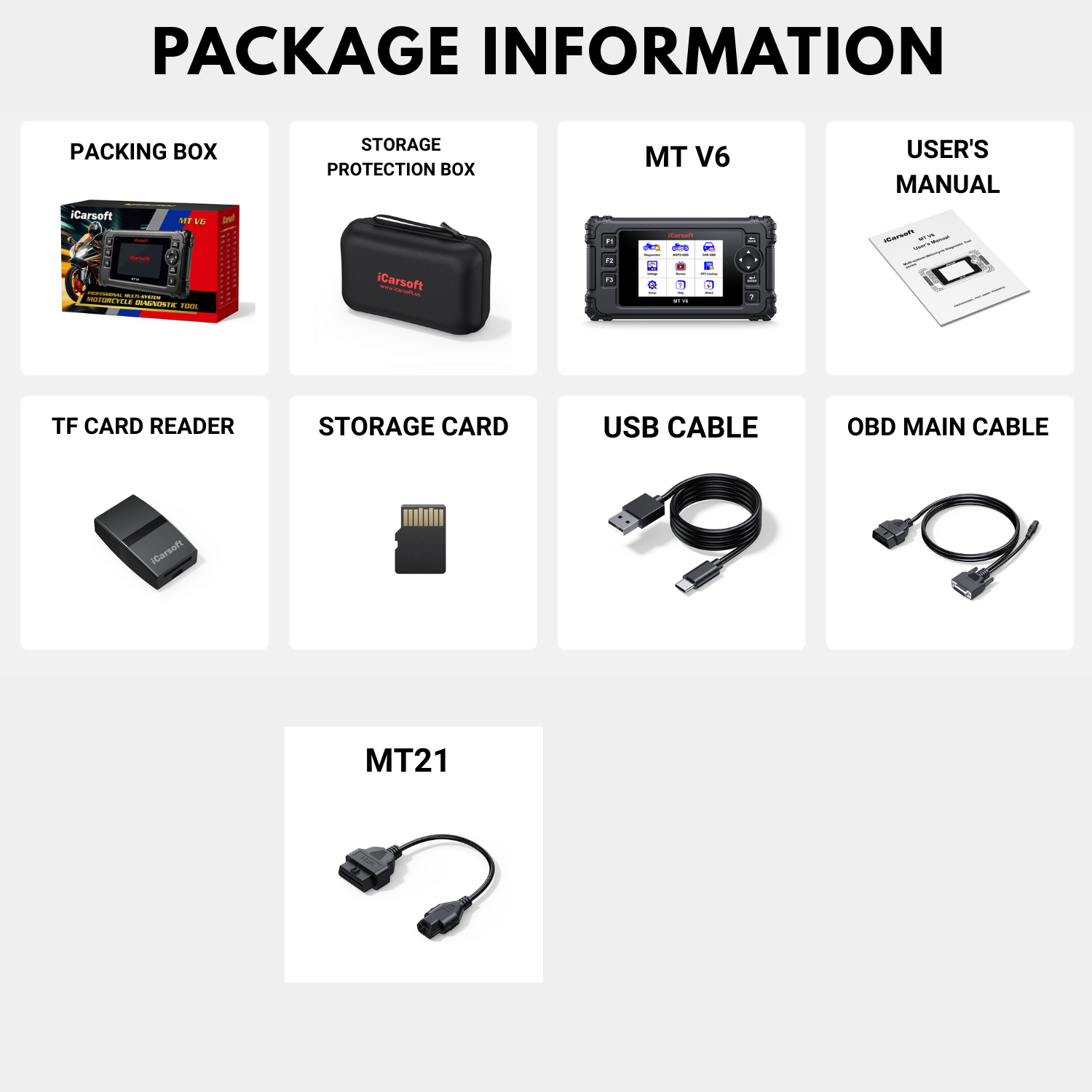 iCarsoft MT V6 Kymco Motorcycle Full System Scanner Engine ABS and Service Tools - Image 7