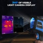 TC005 Handheld Thermal Camera | 256×192 IR Sensor | −20°C to 550°C (−4°F to 1022°F) | 12-Hour Runtime | 56° FOV, 4 Imaging Modes, Pseudo-Color, 2MP Visible Camera, Picture-in-Picture, PC Projection | IP54 Rugged Design
