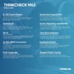 ThinkCar ThinkCheck M43 - 5" OBD2 Scanner Vehicle Diagnostic Car Code Reader ABS, SRS, ECM, TCM - Image 9